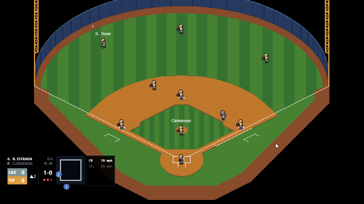 Full Visual Game Simulation Action Shot in Tiny Teams Baseball